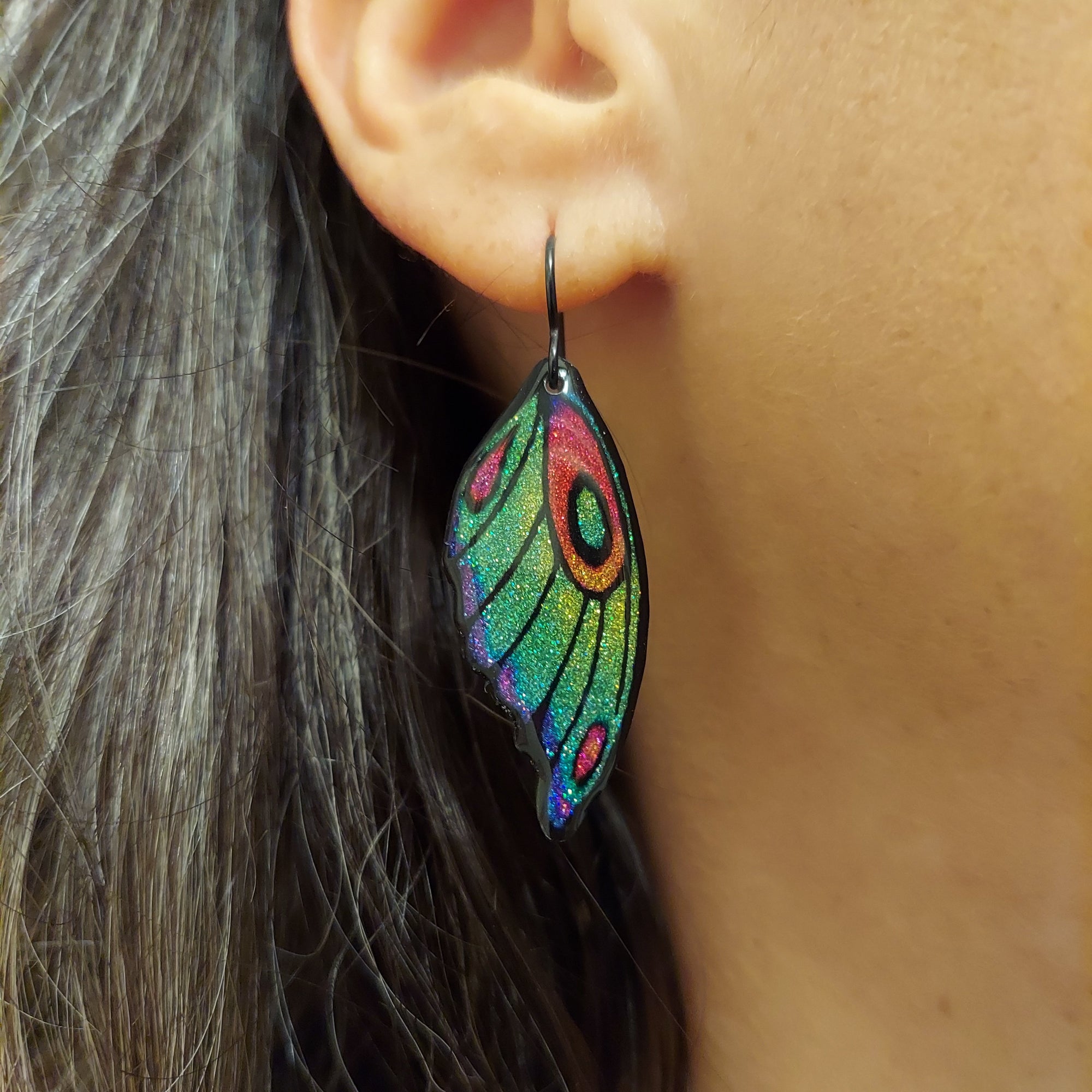 Brilliant Peacock Feather Earrings