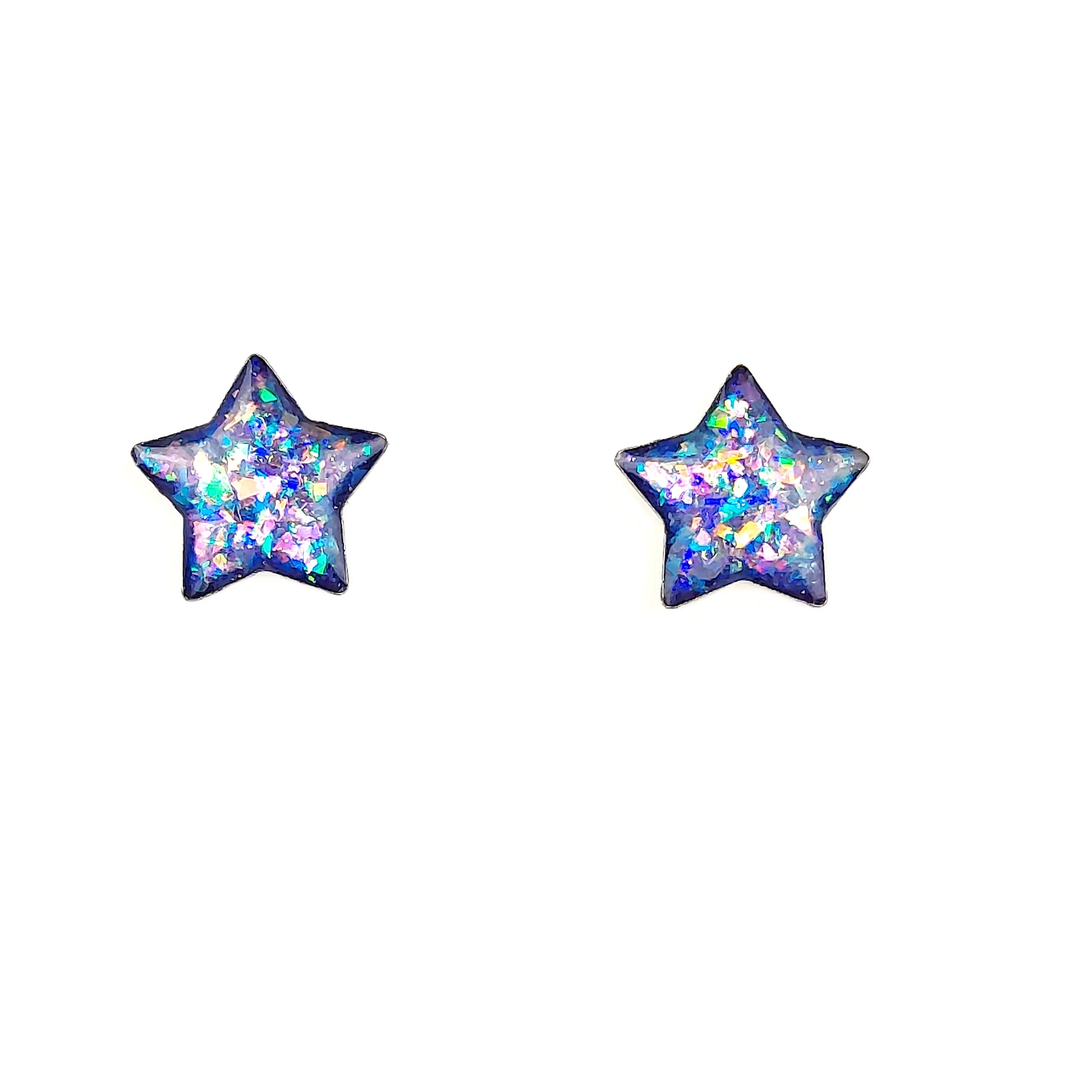 #14 (1) Purple Opal-ish Star Post Earrings