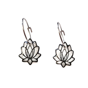 #12 (1) Small Silver Lotus Hoops