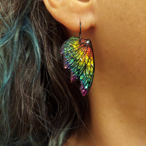 #24 (2) Rainbow Artsy Wing Earrings